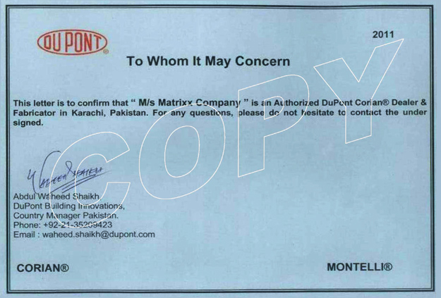 Authorized Dupont Corian Dealer Fabricator Since 2011 Matrixx