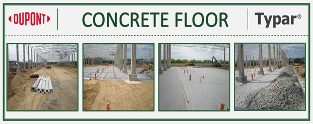 Concrete Floor with DuPont Typar